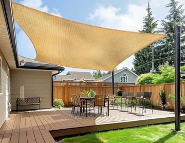 Square Shade Sail | Poles Included | Fully Waterproof | Sun Shelter Perfect for Yard and Outdoors